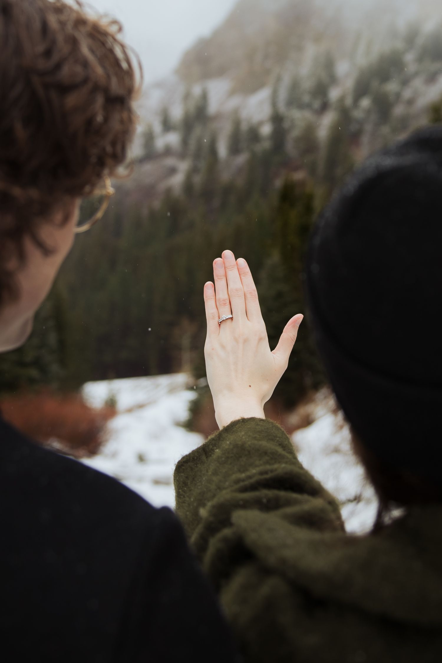 Winter engagement at Jordan Pines Campground photography by Av Potter Photo a Utah wedding and lifestyle photographer