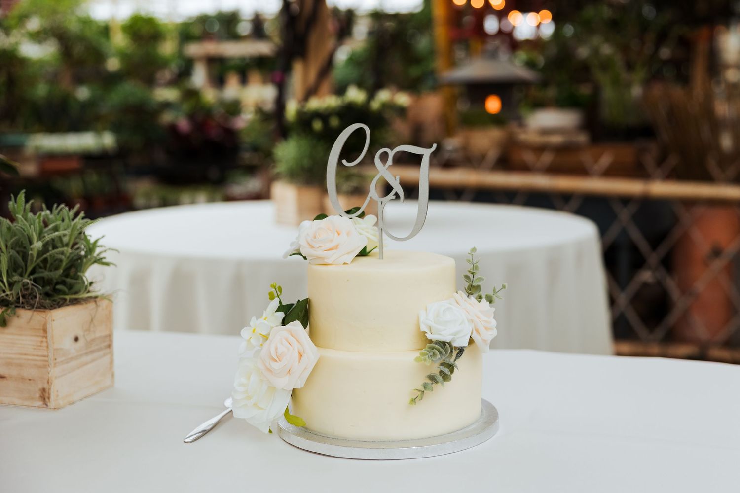 Wedding cake at Cactus and Tropicals in Salt Lake City photography by Av Potter Photo a Utah wedding and lifestyle photographer