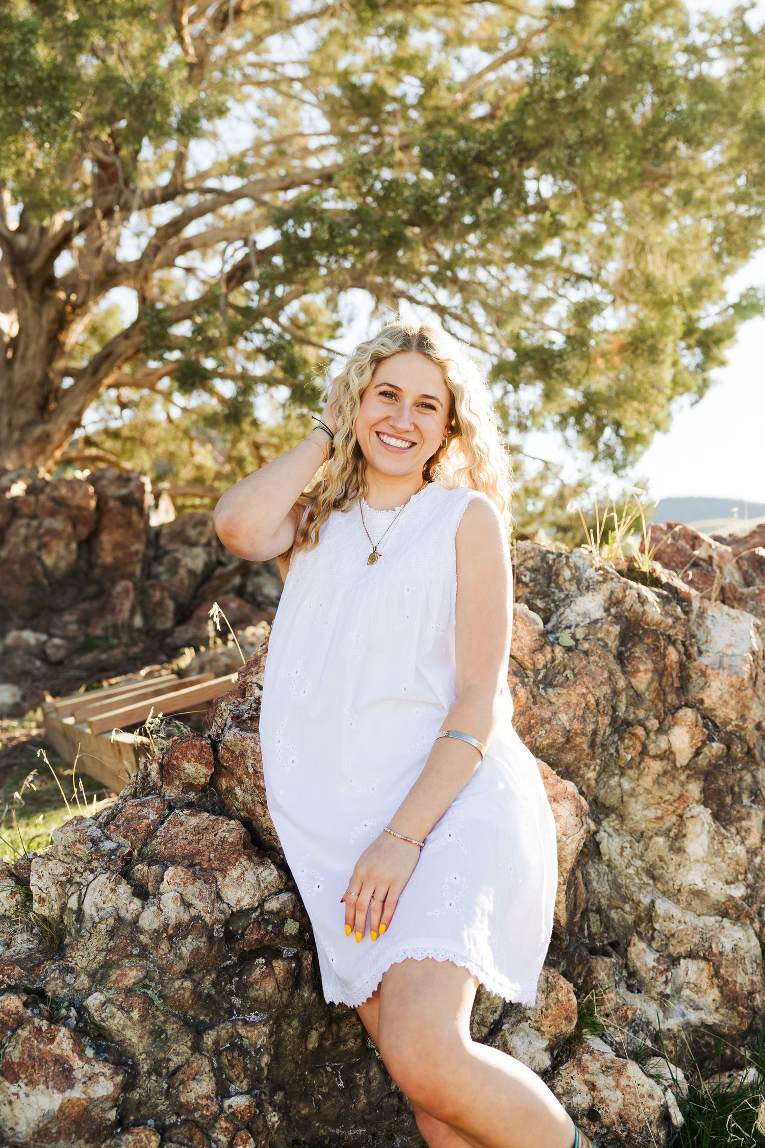 Senior girl on rock in Herriman photography by Av Potter Photo a Utah wedding and lifestyle photographer