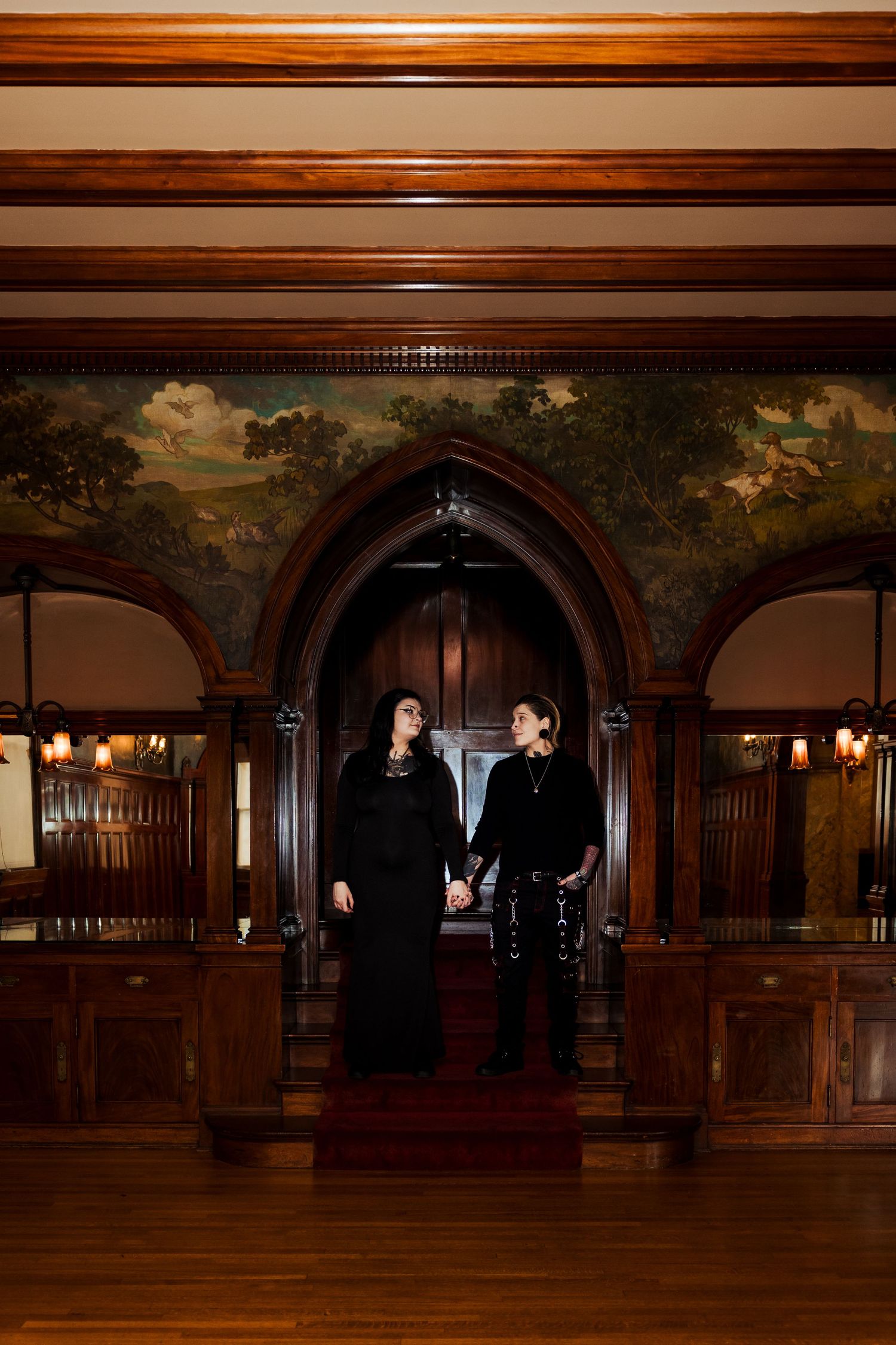 Lesbian couple at McCune's Mansion photography by Av Potter Photo a Utah wedding and lifestyle photographer