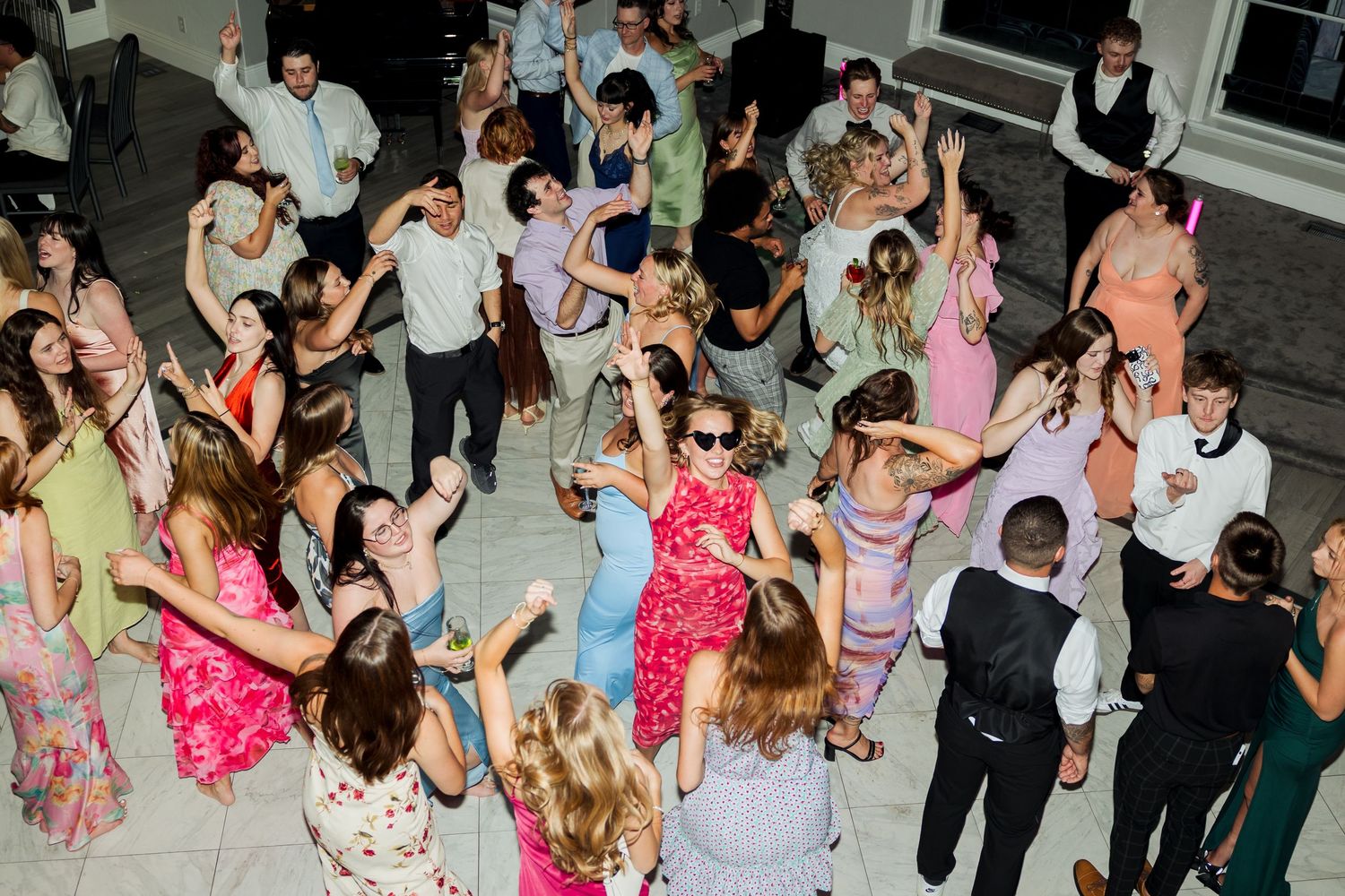 Reception party at Millennial Falls photography by Av Potter Photo a Utah wedding and lifestyle photographer