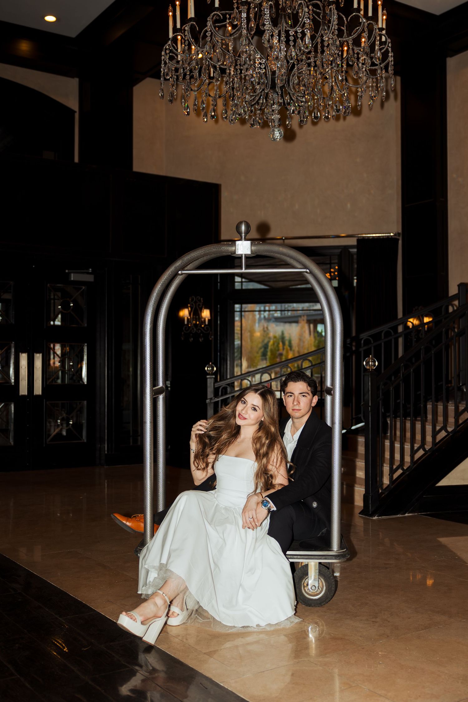Engagements at Waldorf Astoria in Park City Utah photography by Av Potter Photo a Utah wedding and lifestyle photographer