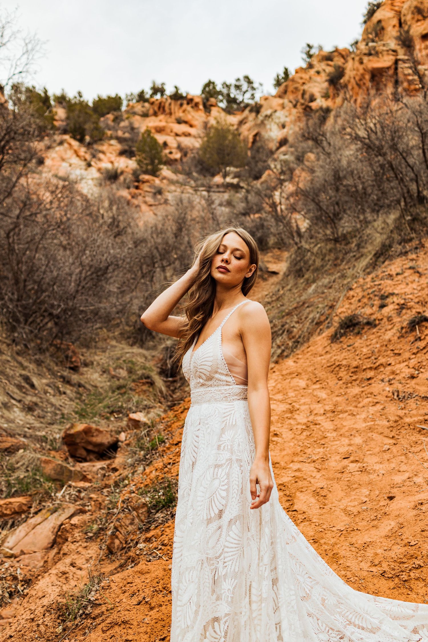 Bride at The Red Ledges picnic area photography by Av Potter Photo a Utah wedding and lifestyle photographer