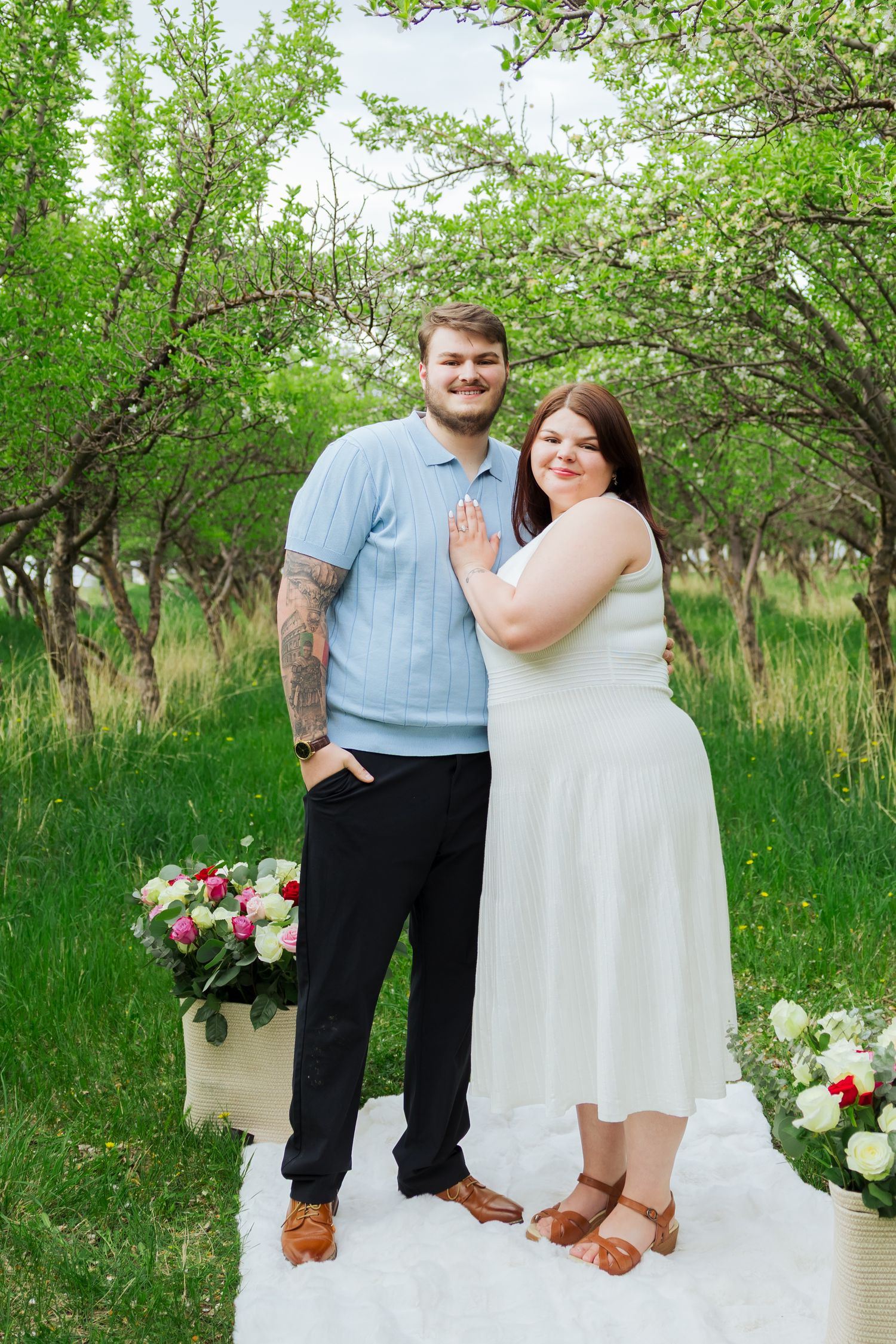Proposal at Provo Orchards in Provo Utah photography by Av Potter Photo a Utah wedding and lifestyle photographer