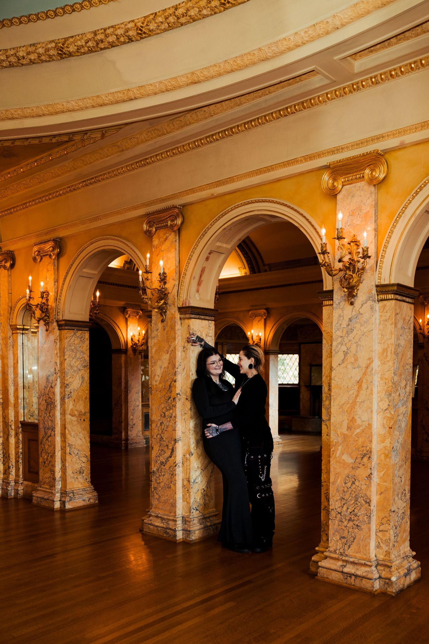 Lesbian couple at McCune's Mansion photography by Av Potter Photo a Utah wedding and lifestyle photographer