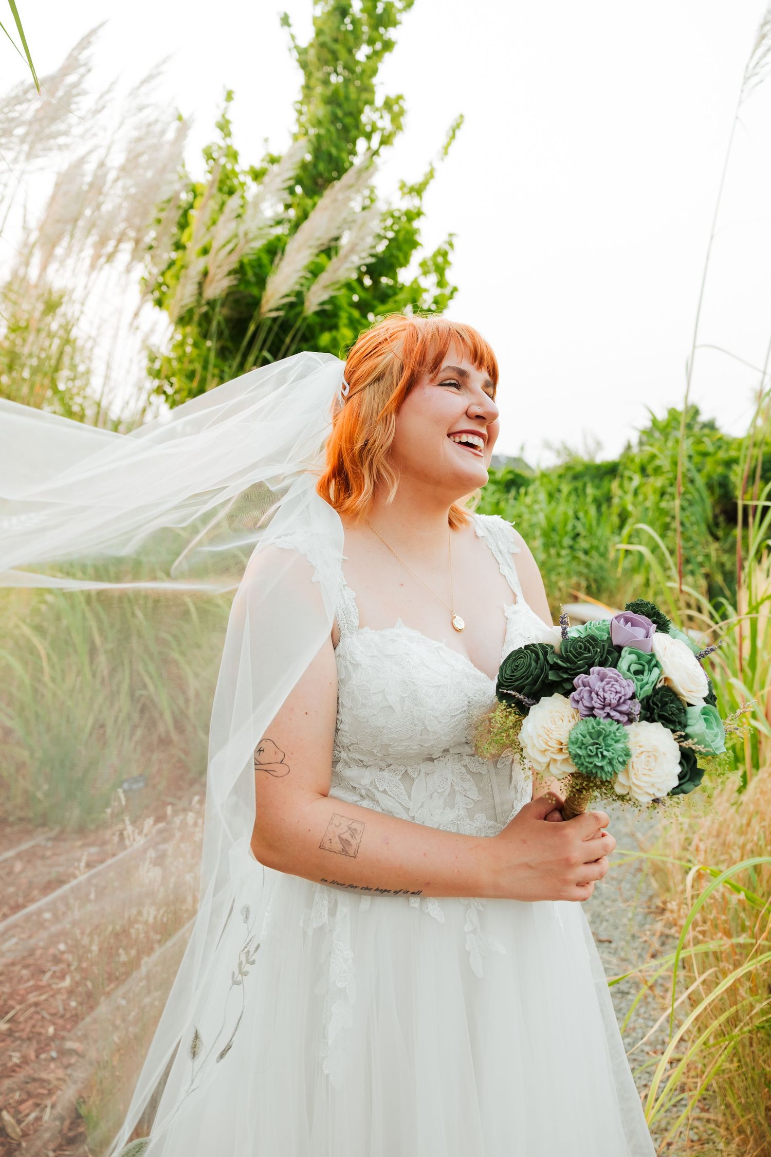 Bride at Sego Lily Gardens photography by Av Potter Photo a Utah wedding and lifestyle photographer