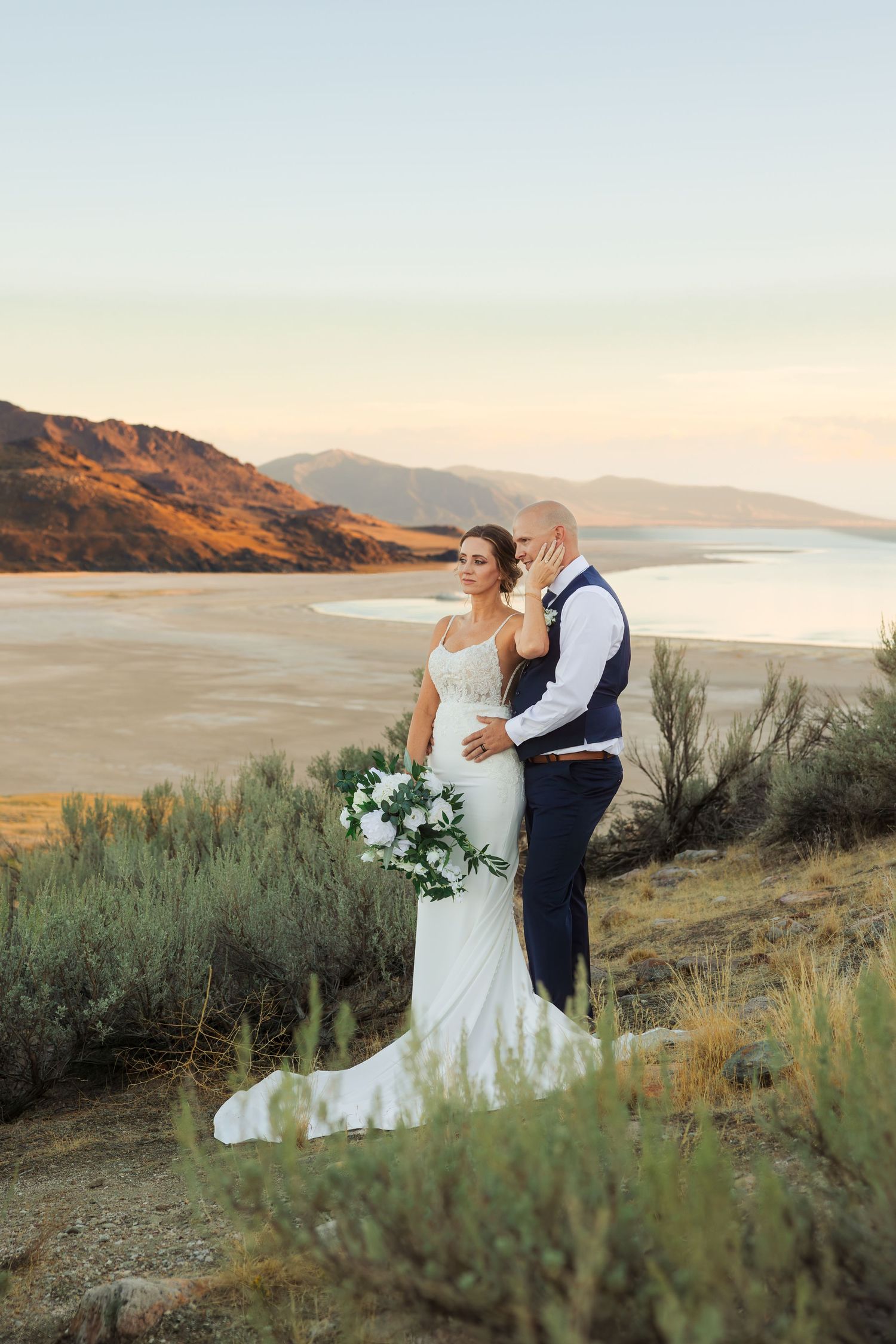 Wedding at Antelope Island in Syracuse Utah photography by Av Potter Photo a Utah wedding and lifestyle photographer