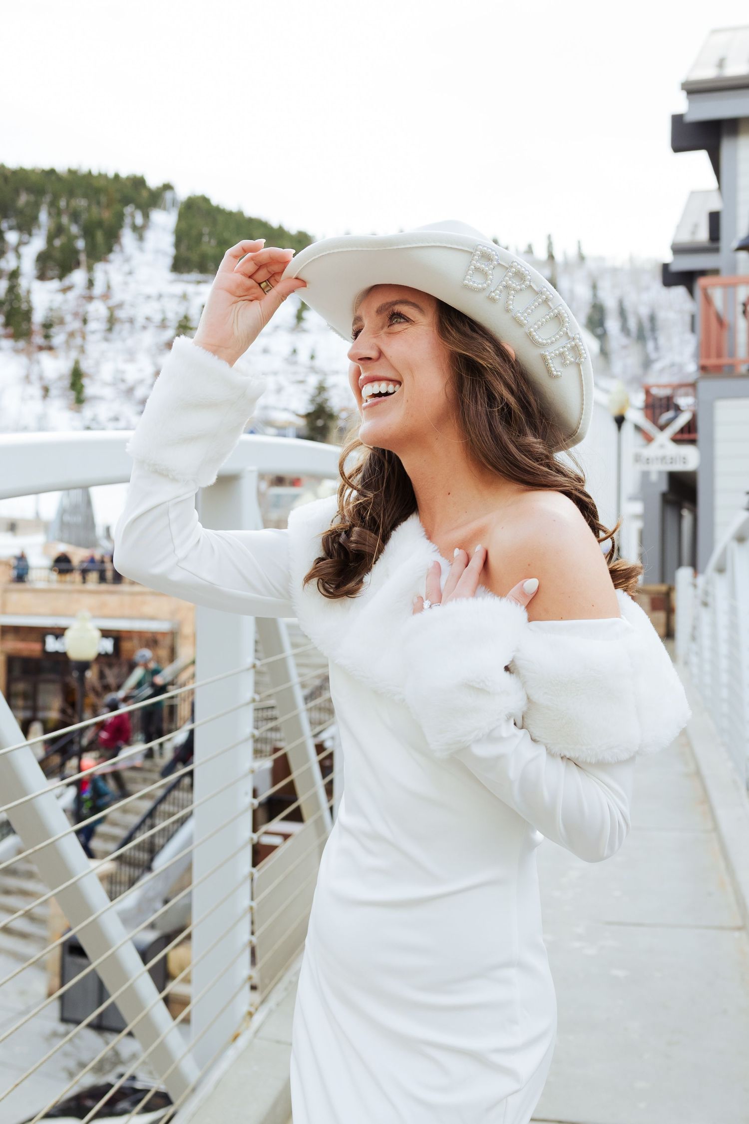 Bachelorette weekend at Park City Main Street, Utah in winter photography by Av Potter Photo a Utah wedding and lifestyle photographer