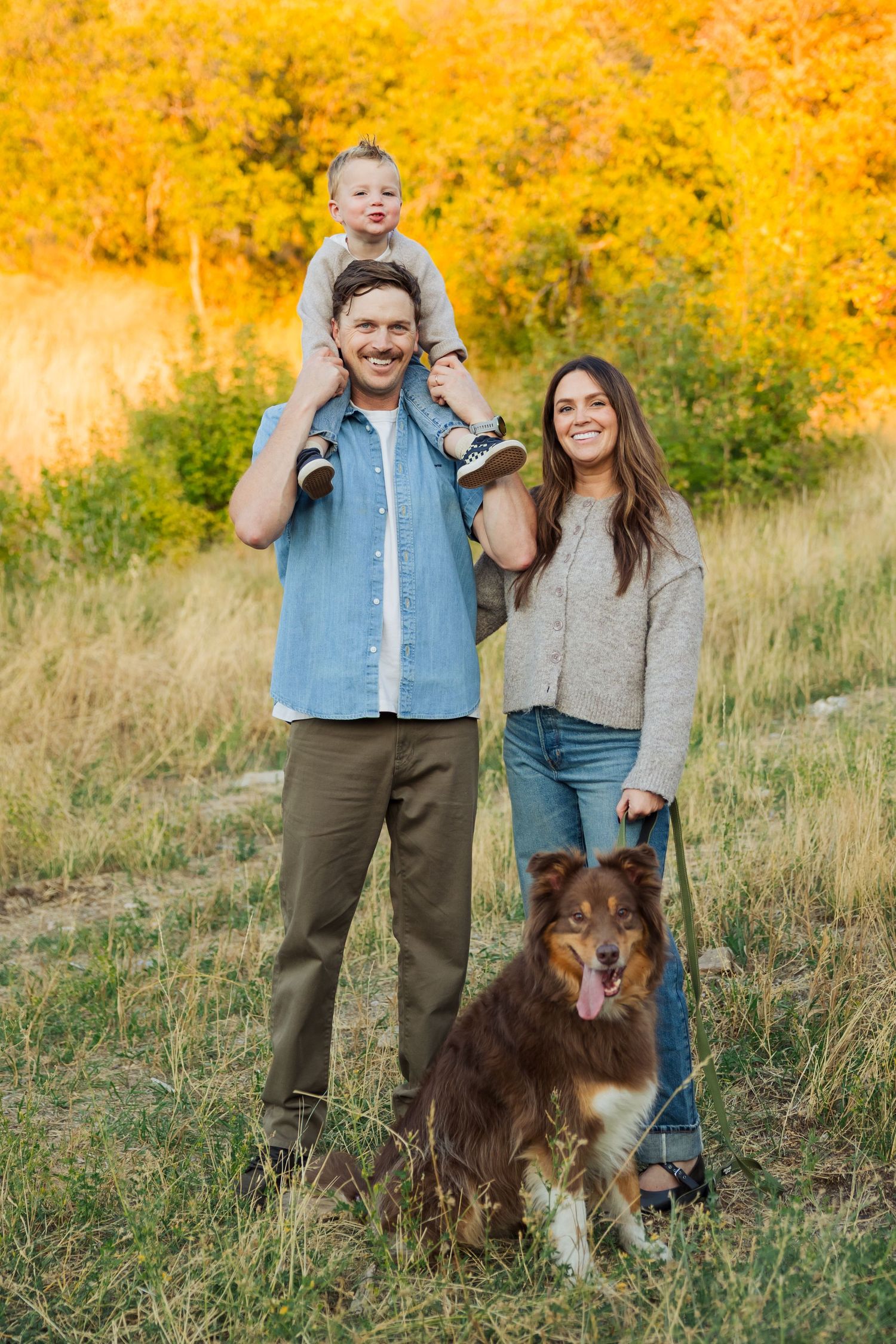 Family at Neff's canyon during fall photography by Av Potter Photo a Utah wedding and lifestyle photographer