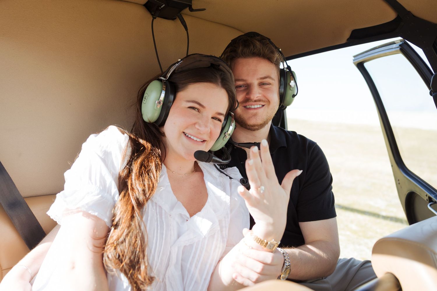 Helicopter Proposal at Stansbury Island in Utah photography by Av Potter Photo a Utah wedding and lifestyle photographer