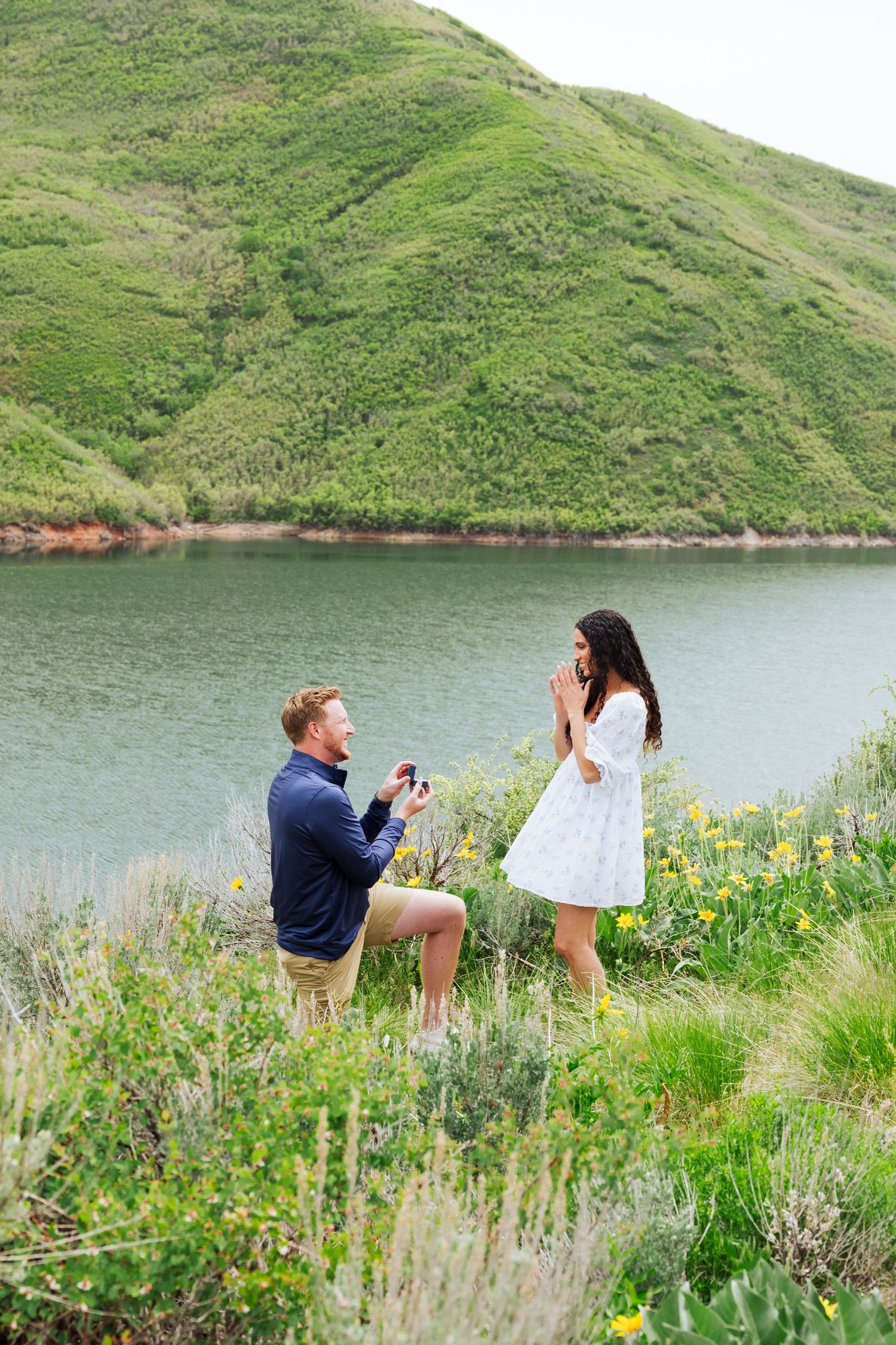 Proposal at Little Dell Reservoir in Parley's Canyon, Utah photography by Av Potter Photo a Utah wedding and lifestyle photographer