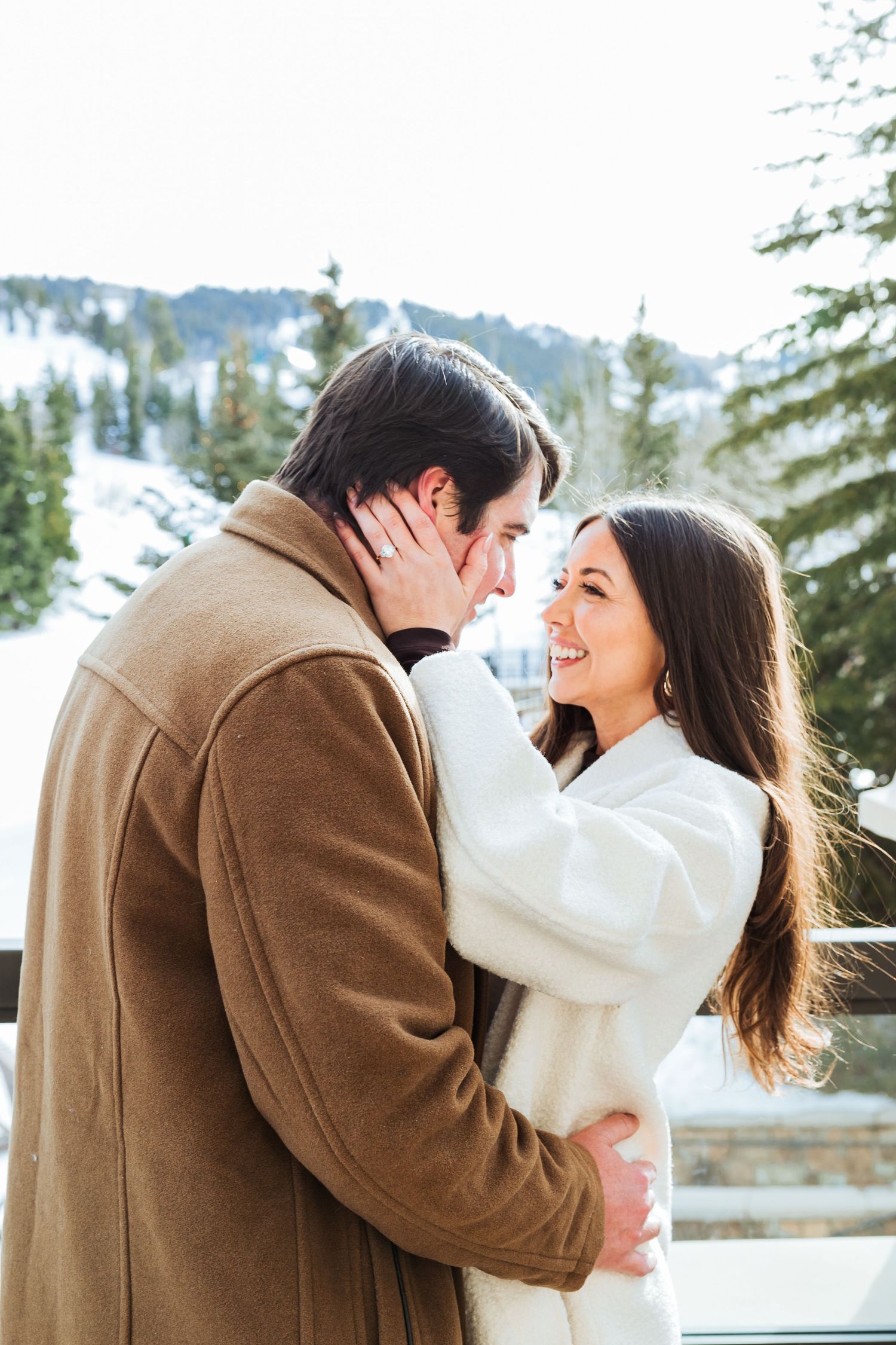 Winter proposal at St. Regis hotel in Park City photography by Av Potter Photo a Utah wedding and lifestyle photographer