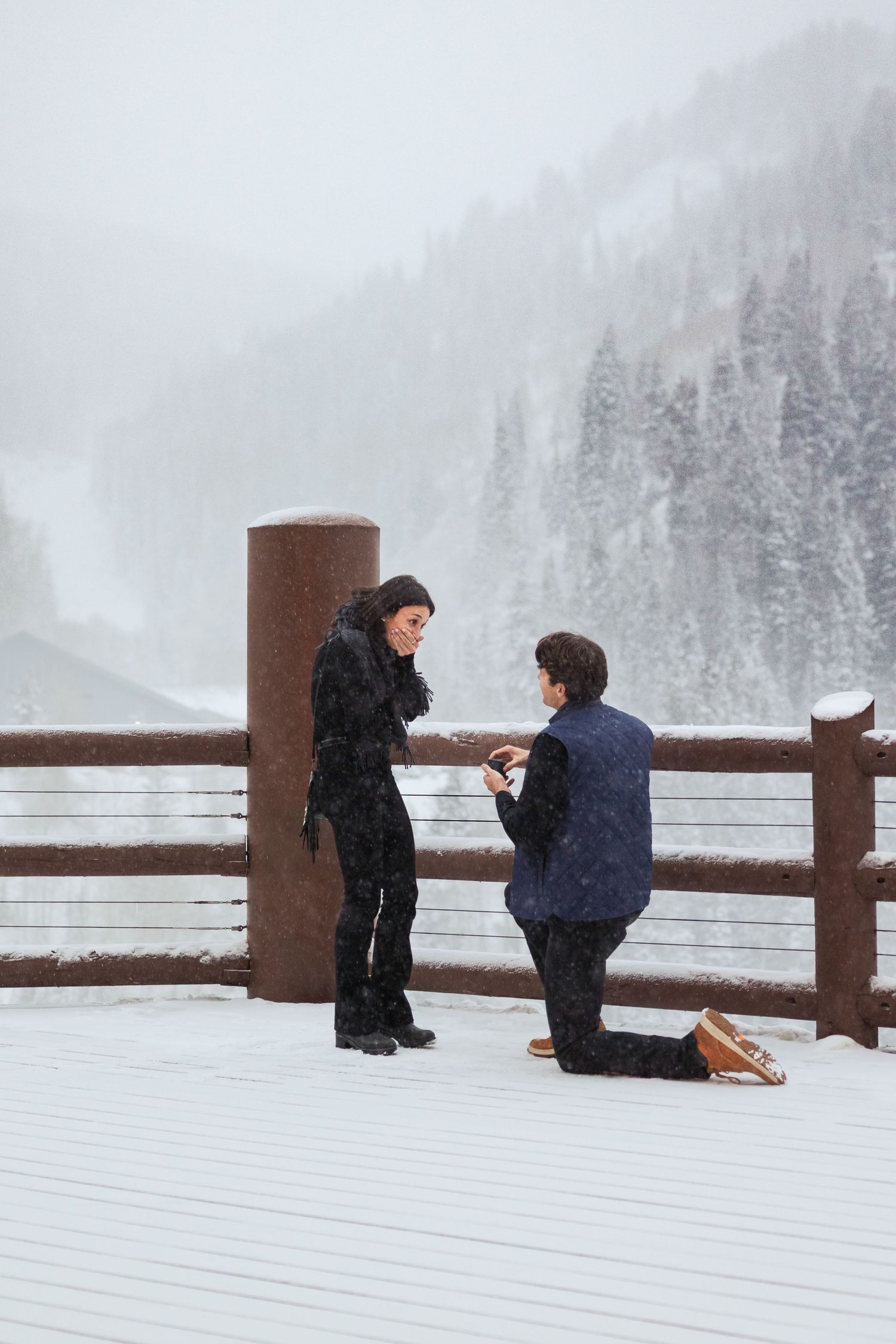 Winter proposal at Stein Eriksenl in Park City photography by Av Potter Photo a Utah wedding and lifestyle photographer