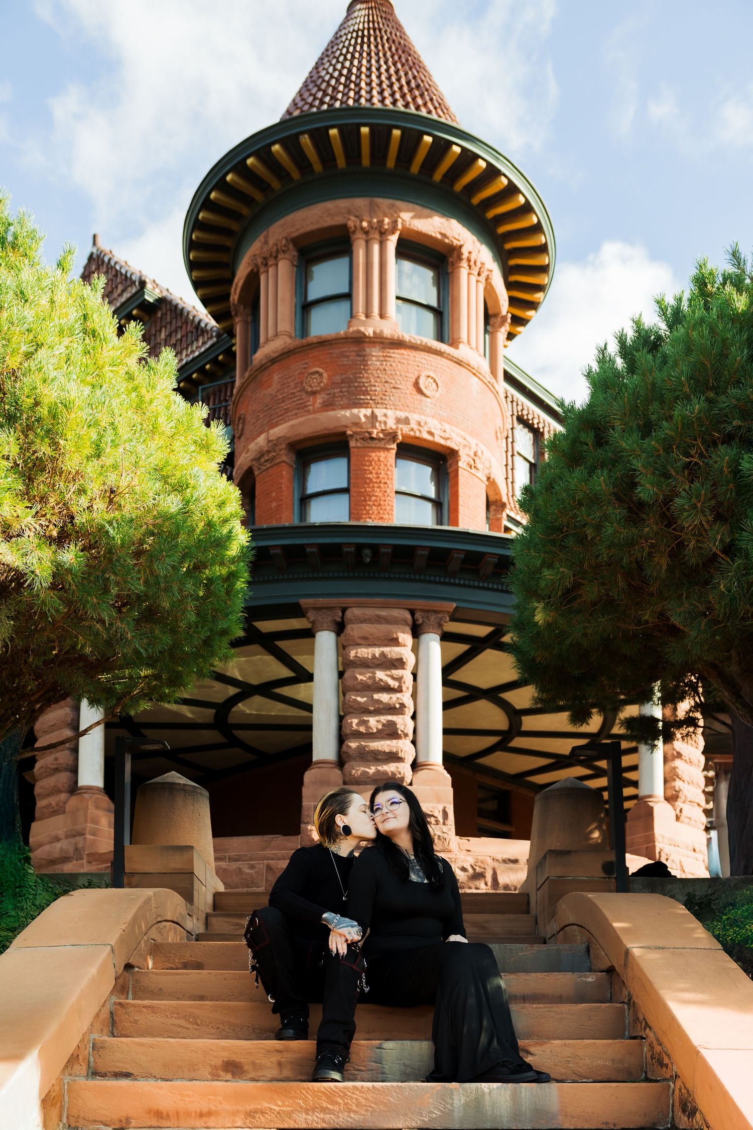 Lesbian couple at McCune's Mansion photography by Av Potter Photo a Utah wedding and lifestyle photographer