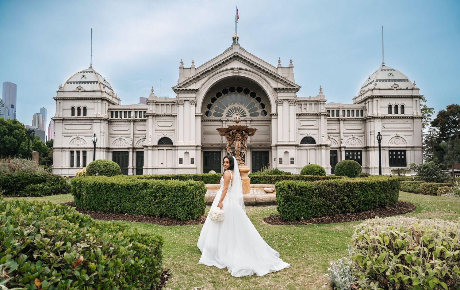 A panoramic sequence of a historic Victorian mansion with white exterior and ornate architectural details surrounded by gardens.