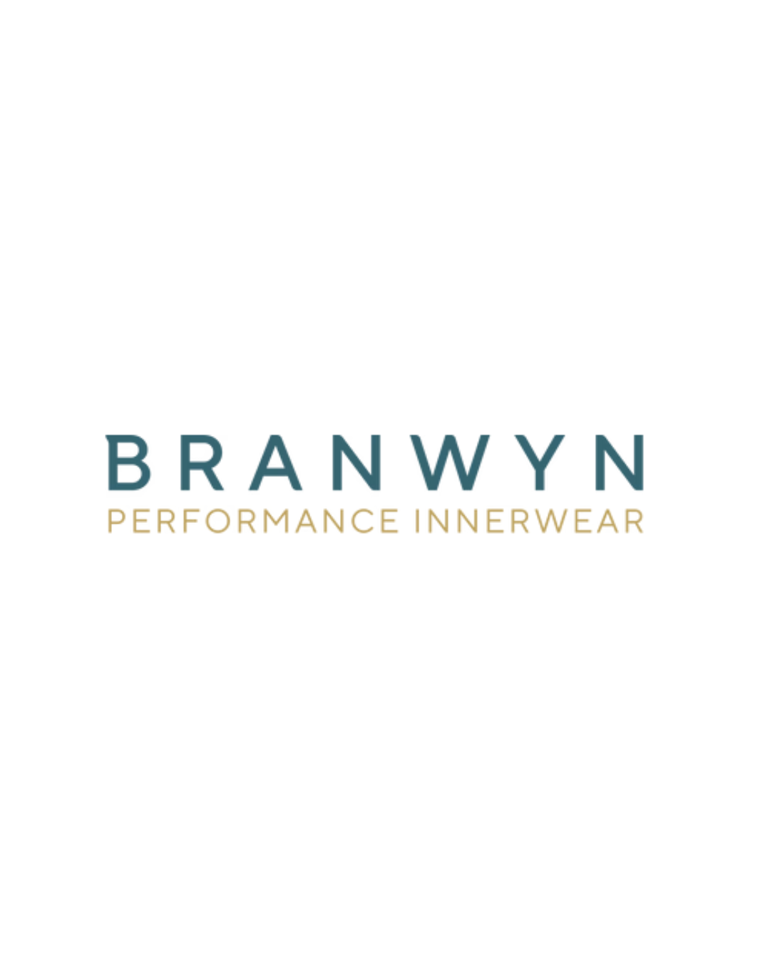 Minimalist Branwyn Performance Innerwear logo with navy and gold text.