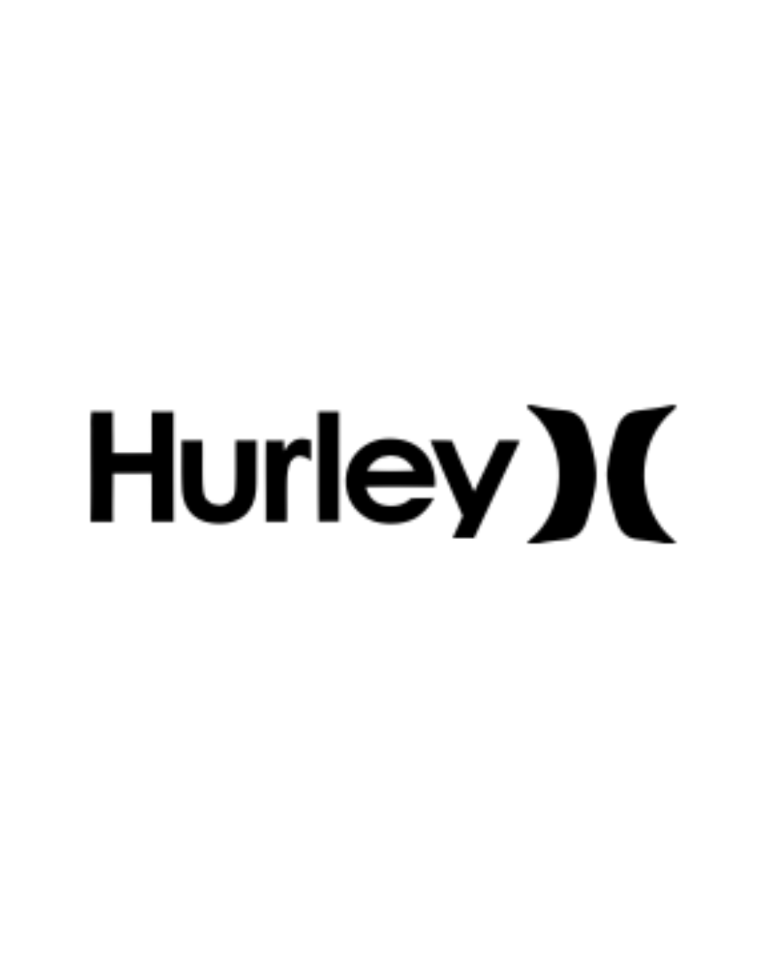 Black Hurley logo with distinctive curved bracket design.