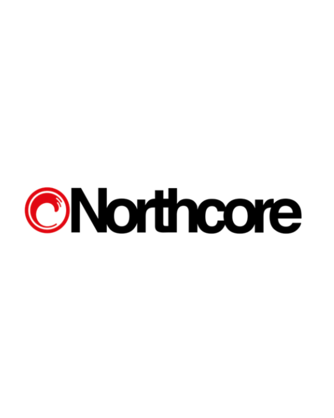 Northcore brand logo with black text and a red circular element.
