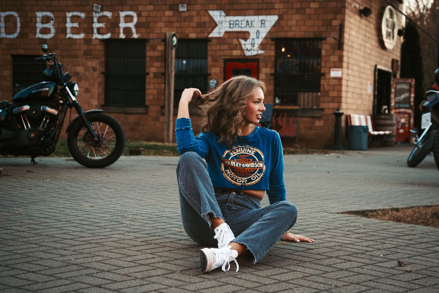 Urban senior portrait with bold style and natural light. Kentucky lifestyle photographer captures personality and city vibes.