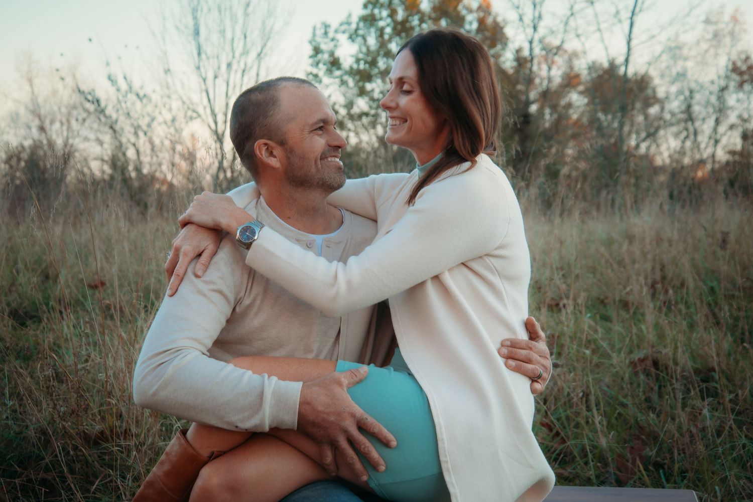 Outdoor family session at golden hour on a Kentucky farm. Natural light, candid moments, and heartfelt connection captured beautifully.