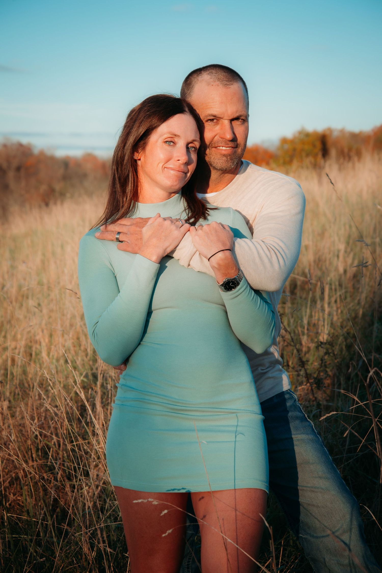 Outdoor family session at golden hour on a Kentucky farm. Natural light, candid moments, and heartfelt connection captured beautifully.