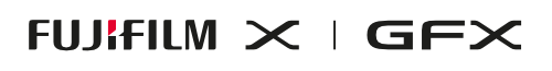 A black and white Fujifilm GFX logo displayed on a light background.
