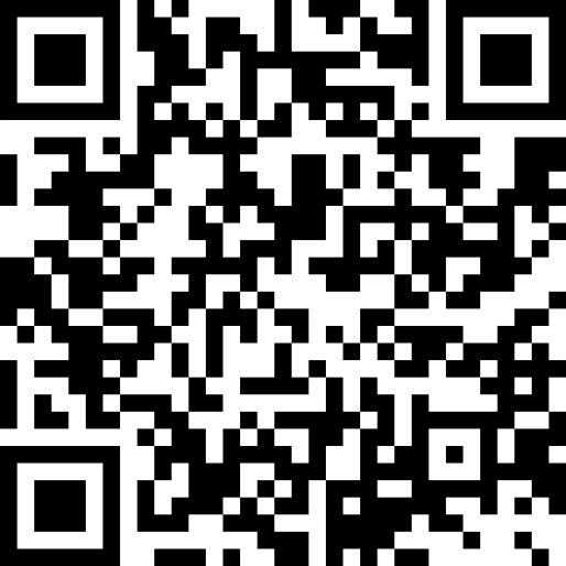 Black and white QR code pattern on white background for scanning with mobile devices.