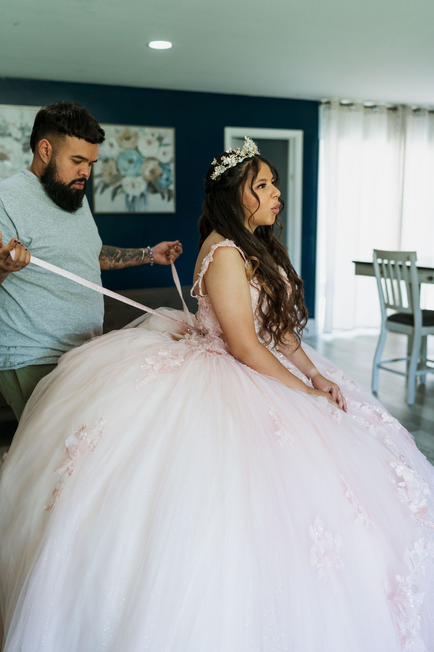 A quinceañera dress fitting. | Quinceanera Getting Ready Photo | Munster, IN