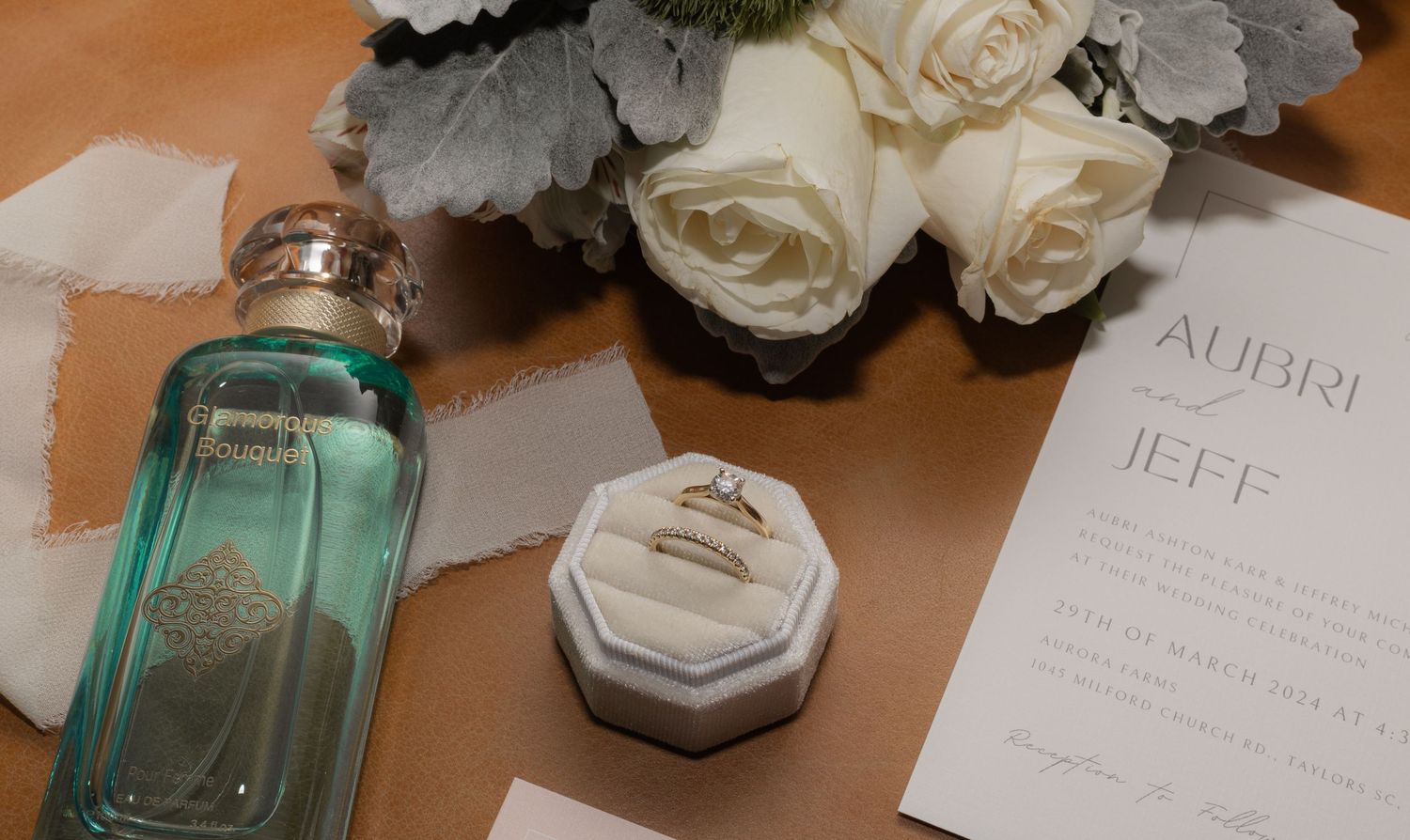 wedding day flat lay