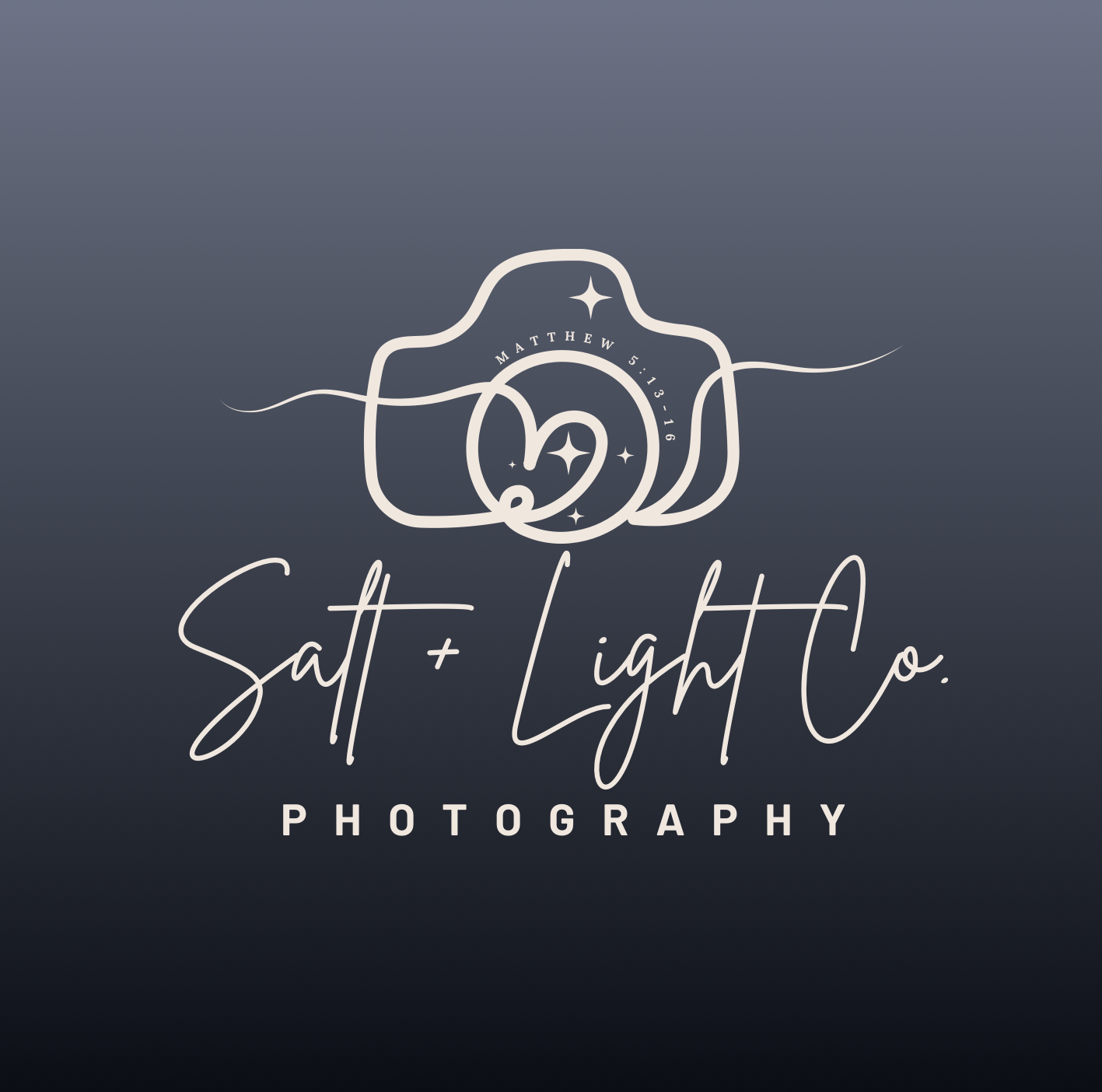 Elegant photography logo designs in dark blue featuring handwritten script and minimalist cloud elements.