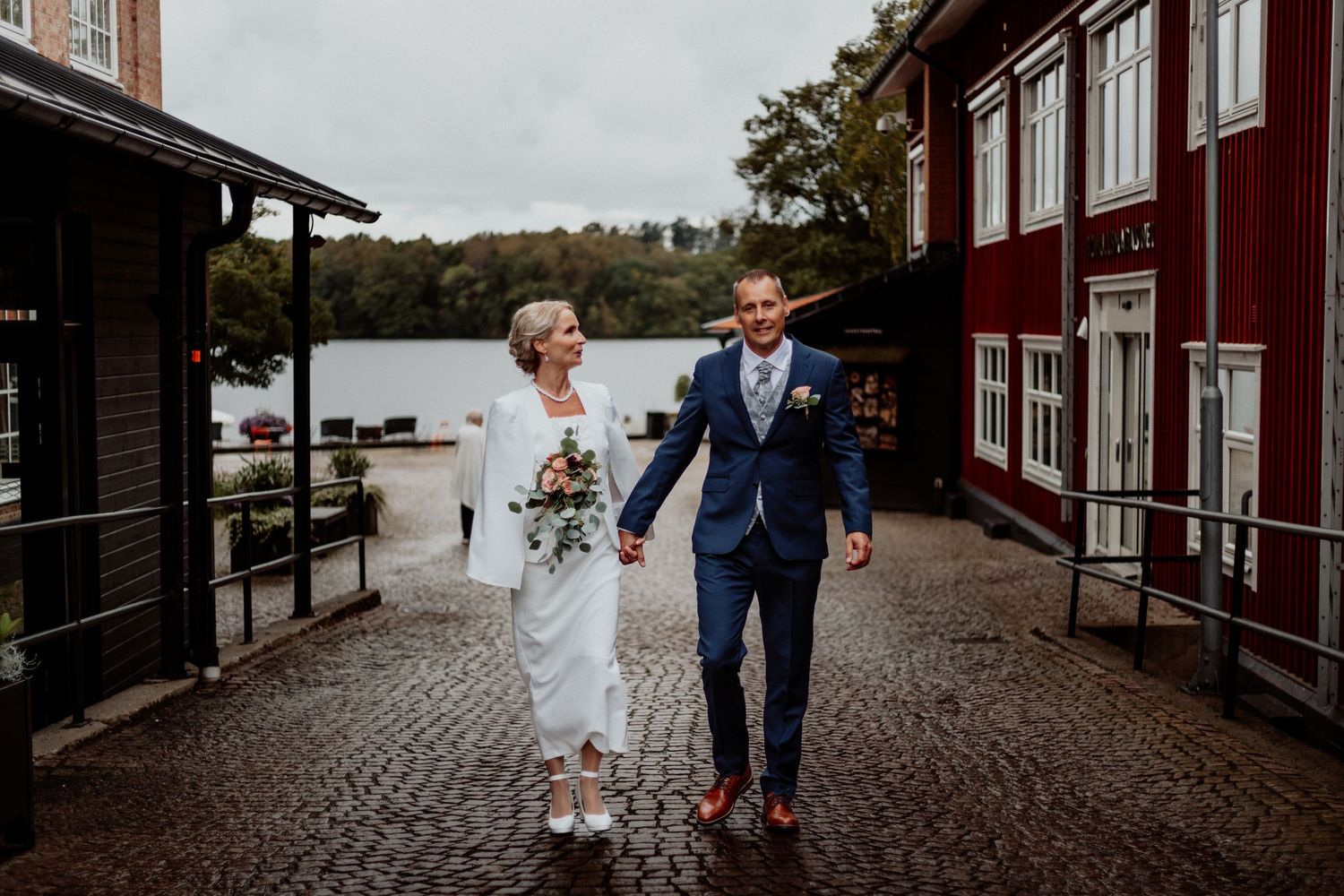Porträtt av Brudpar  i Göteborg vid Nääs fabriker.
