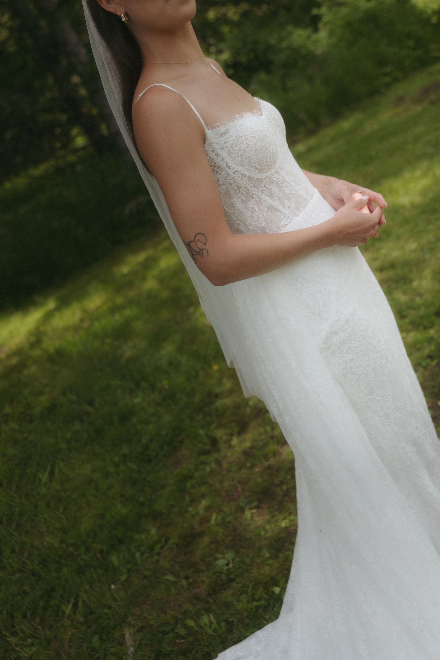 bride at a wedding on lake superior