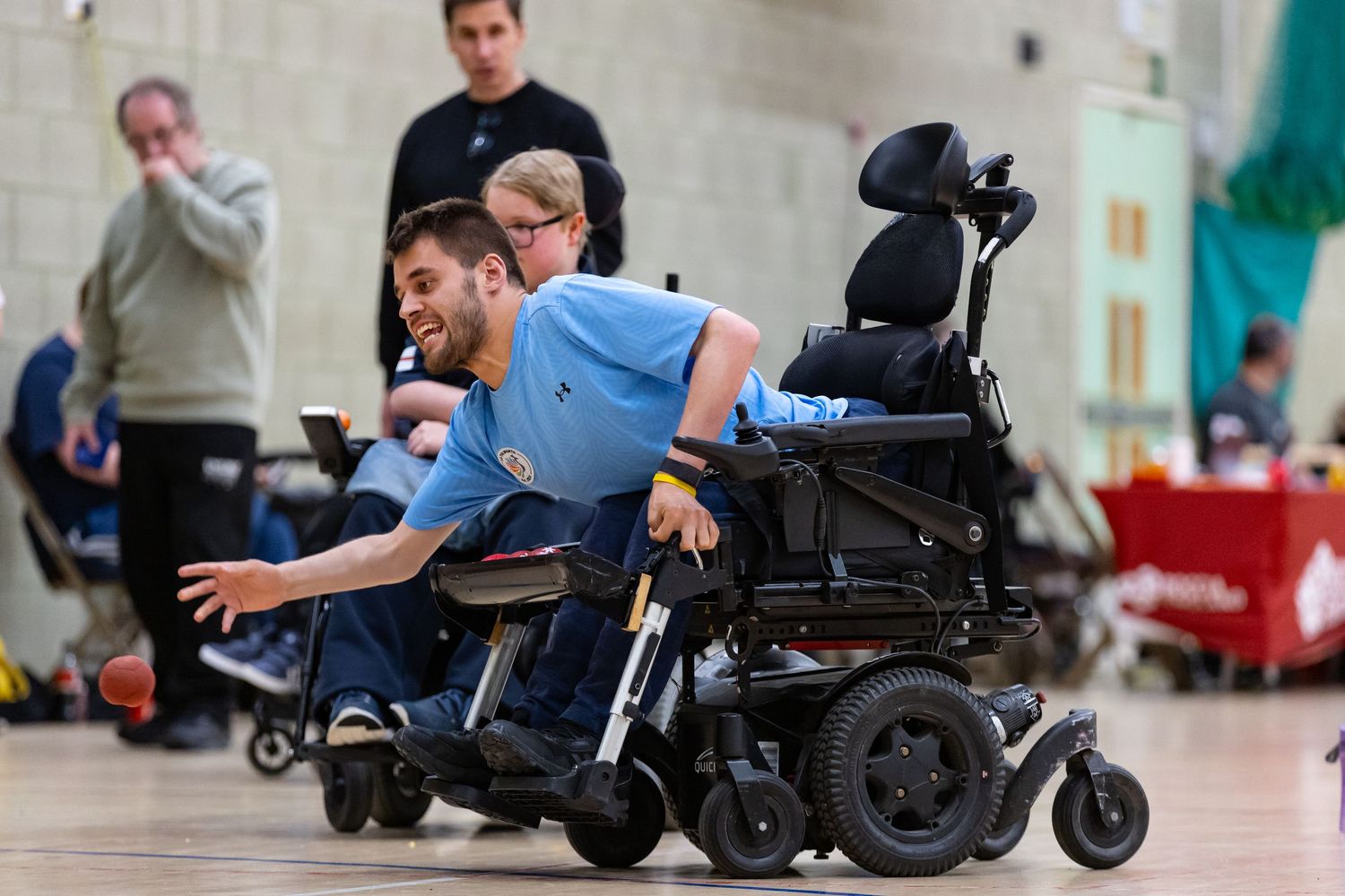 boccia player mid swing