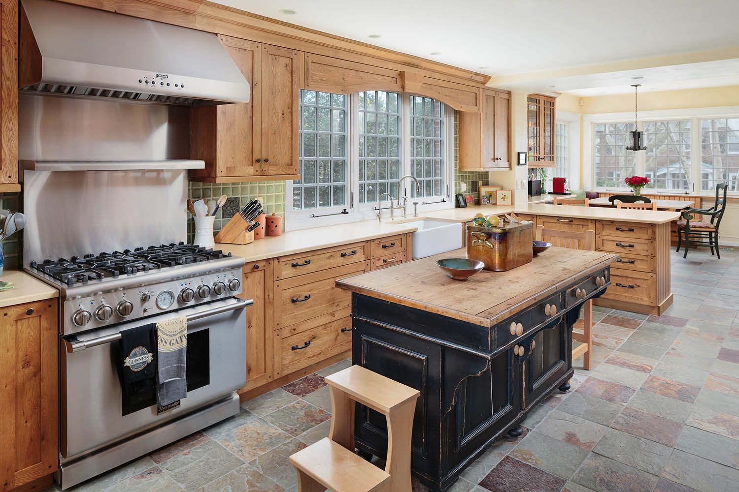 Interior architectural image taken for Boston general contractor showing new kitchen installation