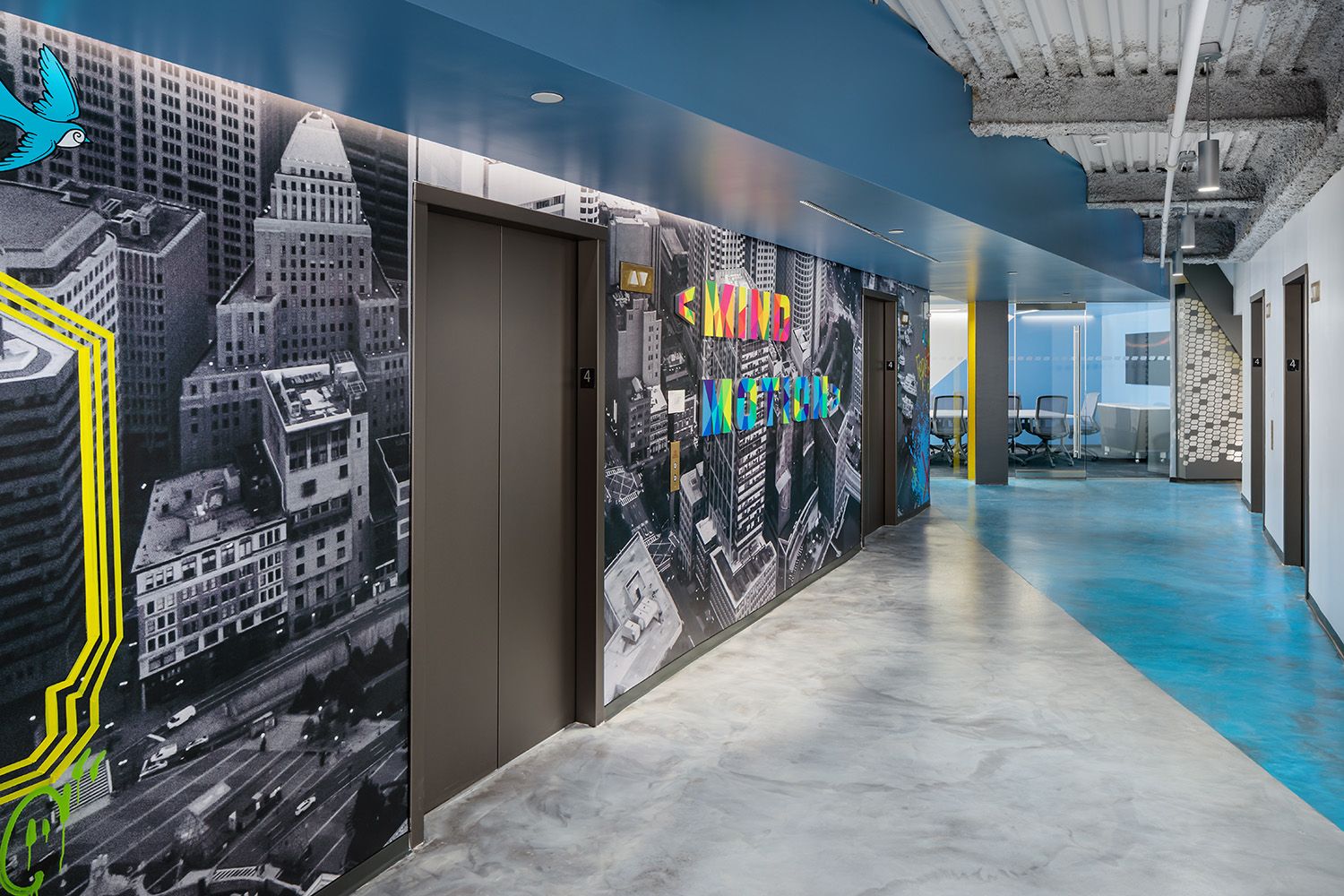ARTWORK IN THE MAIN ELEVATOR LOBBY AREA FOR AND INTERIOR DESIGN PROJECT IN BOSTON