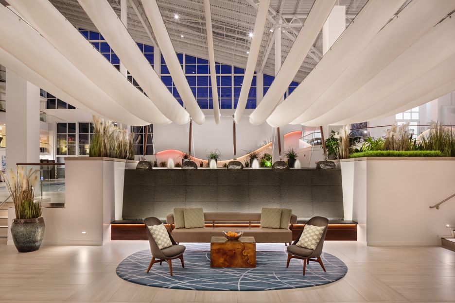 Boston architectural photography hotel waiting area