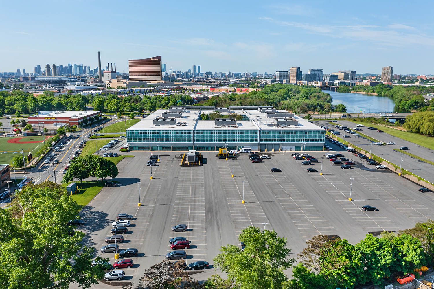 Architectural aerial photograph of office and processing location