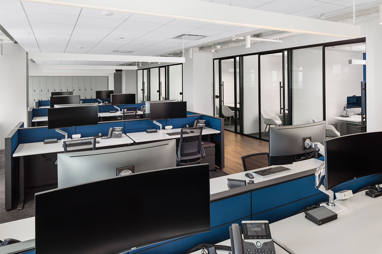 THE MAIN WORKING AREA OF A NEWLY RENOVATED BOSTON OFFICE SPACE