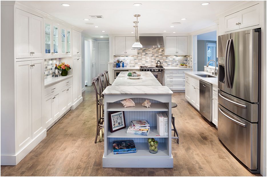 Interior image for Boston interior designer for showing main kitchen angle and details