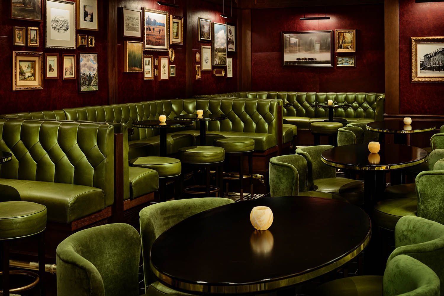 Architectural photography of MGM Casino in Springfield MA, seating one of the steakhouse on site and the seating area in that restaurant