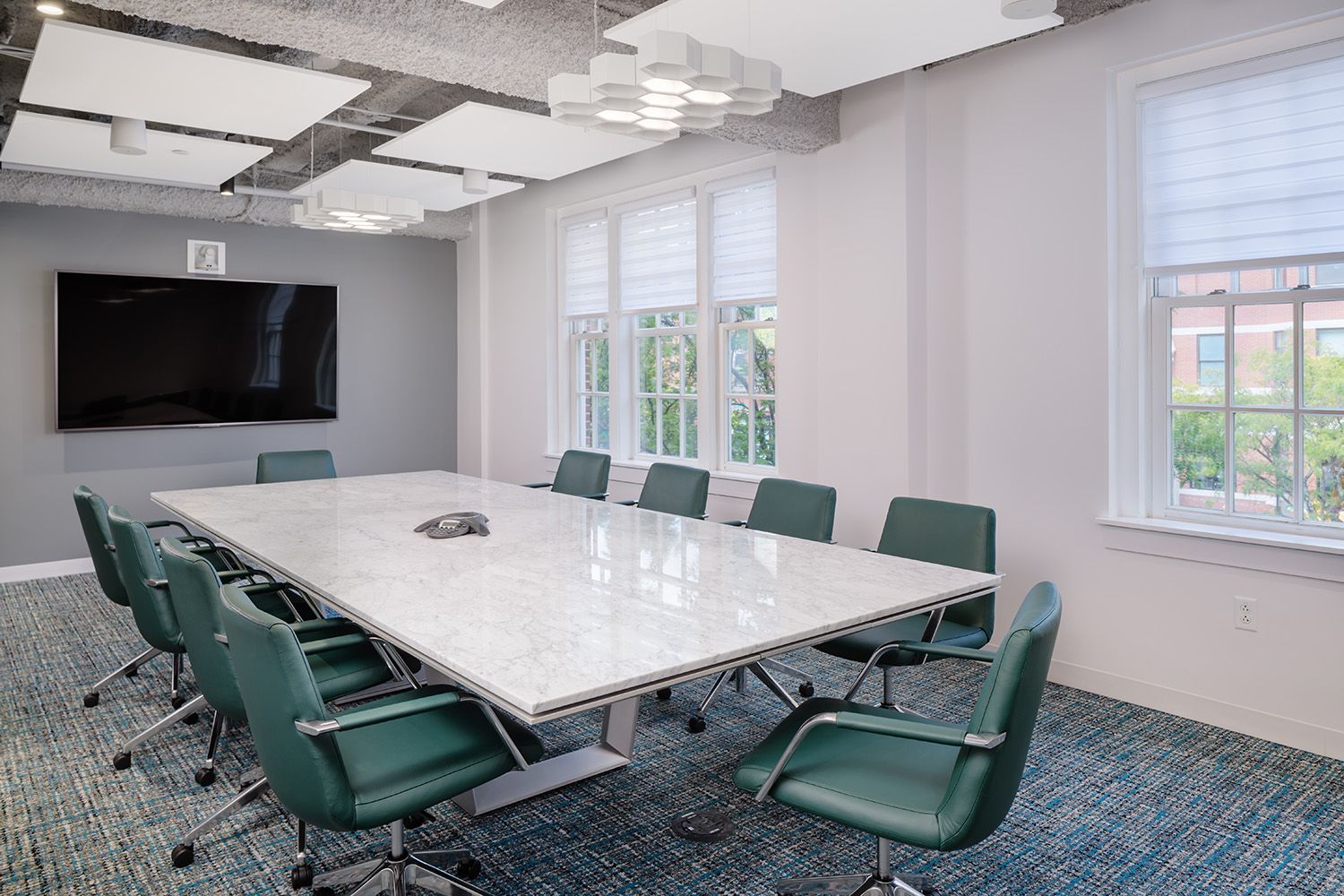 A SMALL MEETING ROOM TAKEN IN A MASSACHUSETTS LAW FIRM THAT WAS DESIGNED BY BOSTON ARCHITECTURAL COMPANY