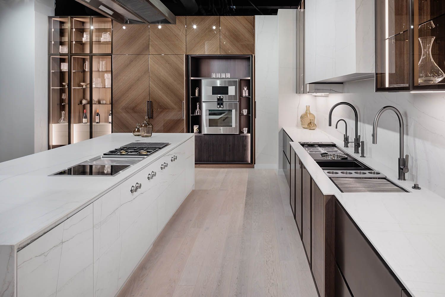 Boston interior architectural image showing kitchen design and showroom for Doca kitchens Boston