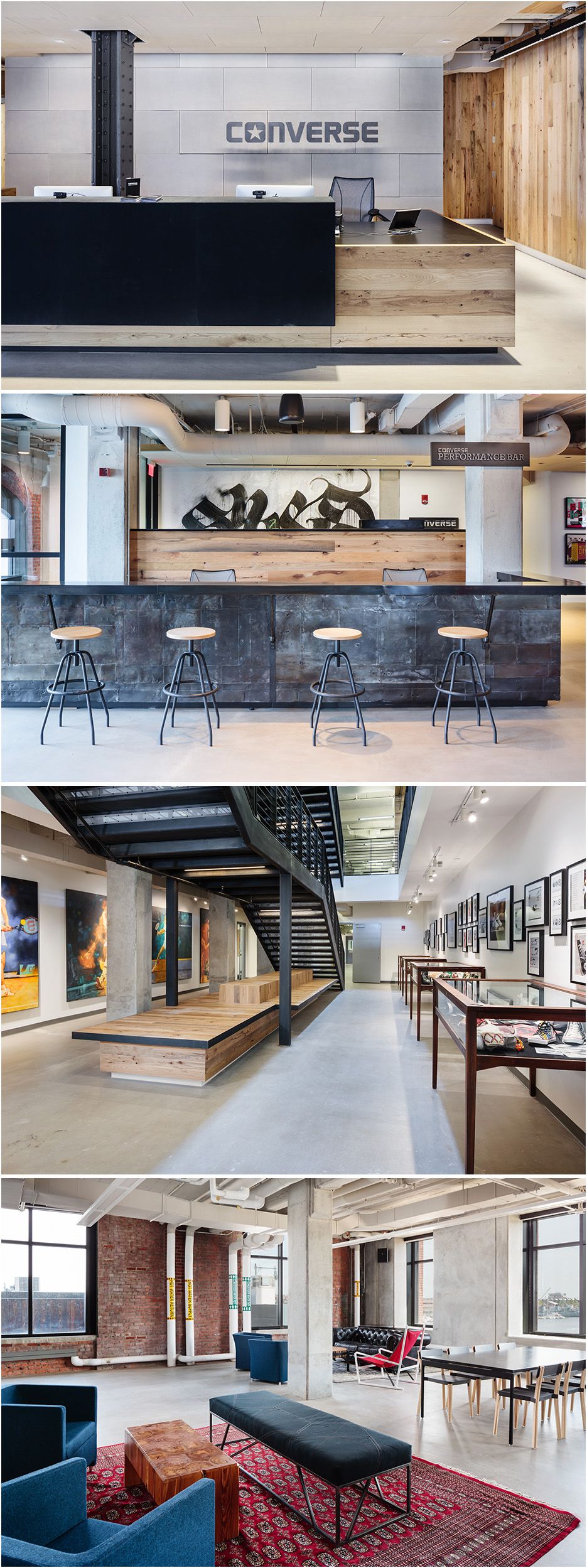 Architectural photograph of Bostons Converse headquarters interiors, capture by New England architectural photographer Roberto Farren