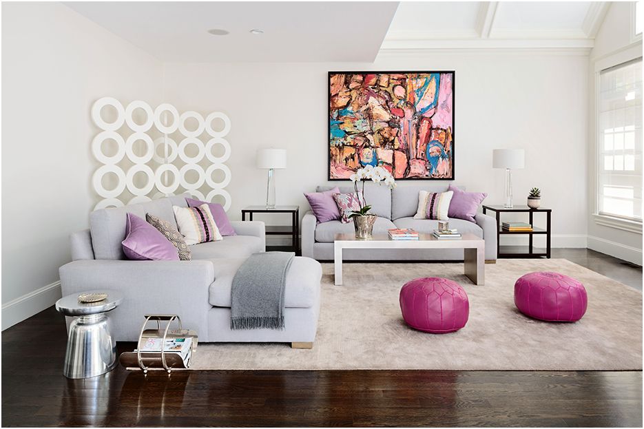 Architectural photograph of Boston home interior design by Laura Wilmerding of Newton home showing the main open space living area.