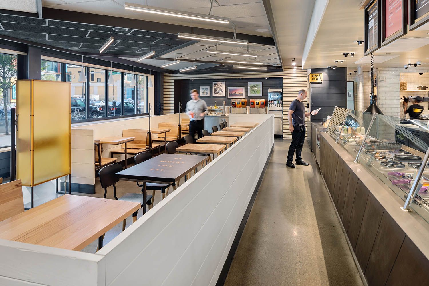 Restaurant photography for Bergmeyer architects of the new Boston Cava location on Boylston St in the city. Interior image of the restaurant
