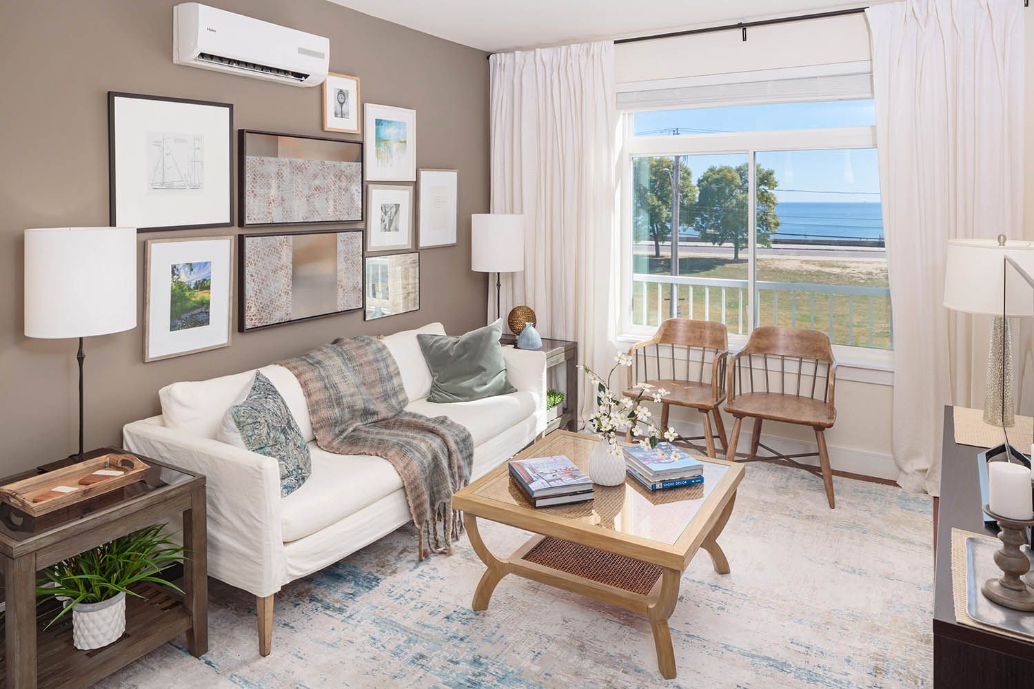 Interior architectural image taken for Boston area real estate agent showing residential unit living space