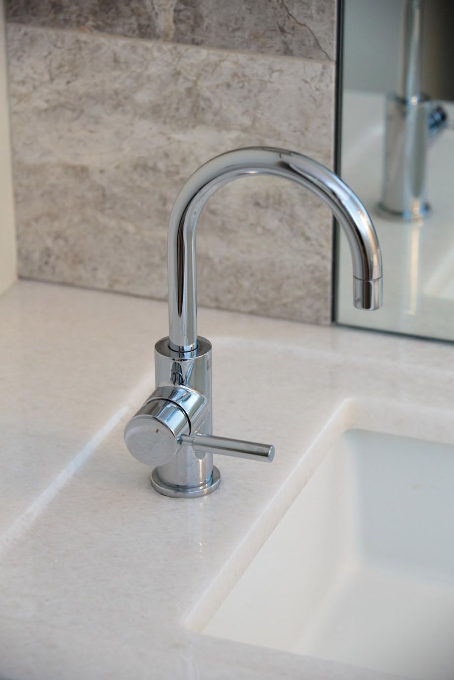 ARCHITECTURAL PHOTO SHOWING BATHROOM FINISHES IN BOSTON AREA APARTMENT