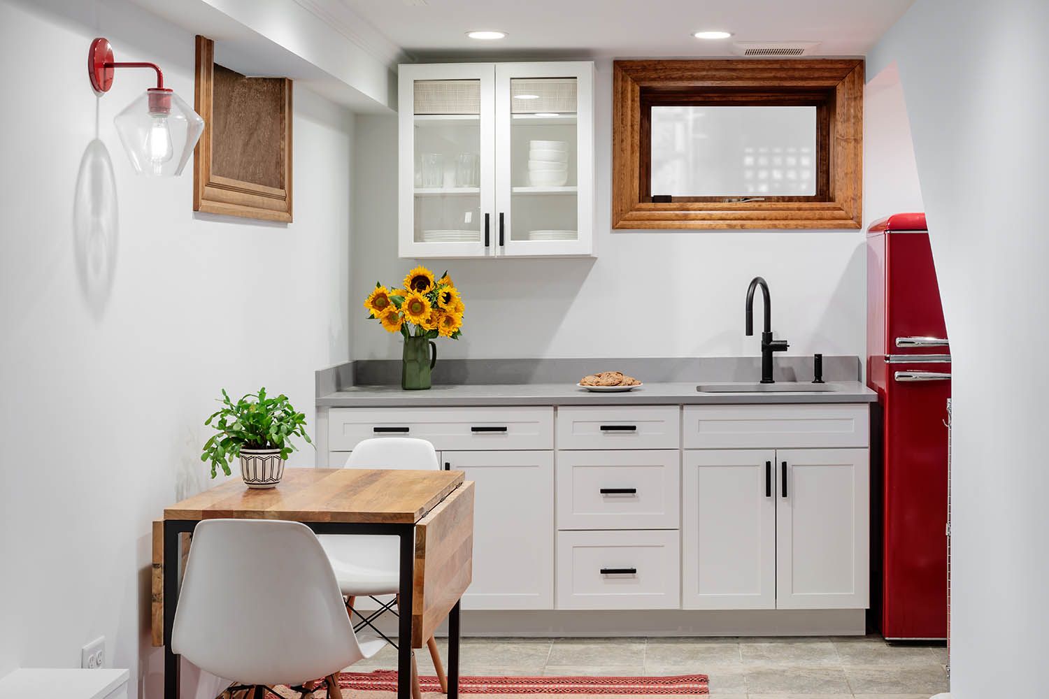Residential architectural images taken for Boston area architects showing interior basement conversion.