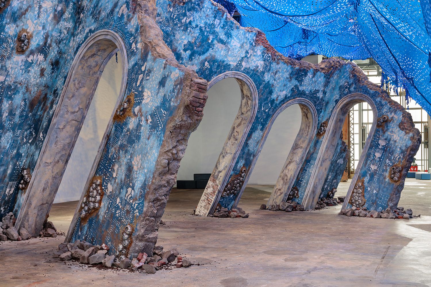 ARCHITECTURAL IMAGE SHOWING ART INSTALLATION AT BOSTON AREA GALLERY FOR THE ARTIST AND GALLERY