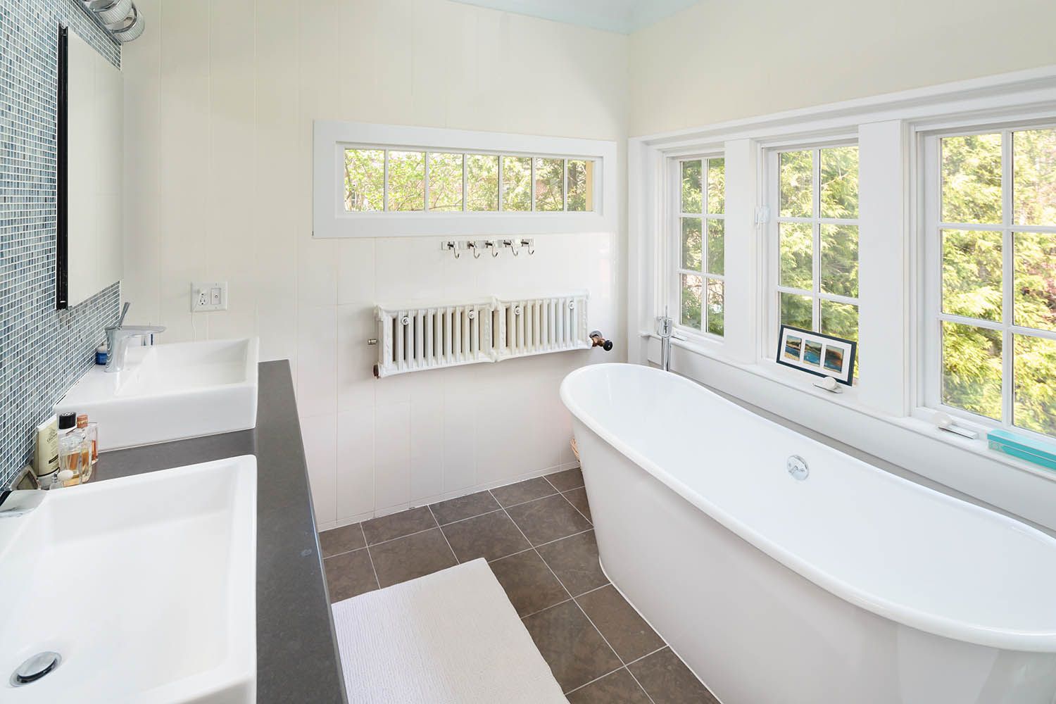Interior architectural image taken for Boston general contractor showing new bathroom installation